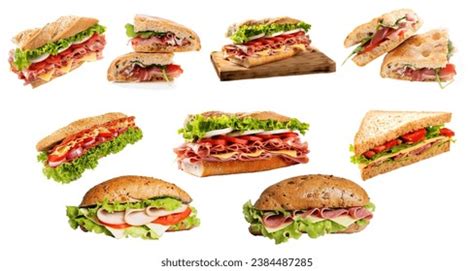 Collection Different Fast Food Sandwiches Stock Photo 2384487285 ...