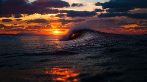 Ocean Waves Sunset | Beautiful sunset, Ocean sunset, Sunset wallpaper