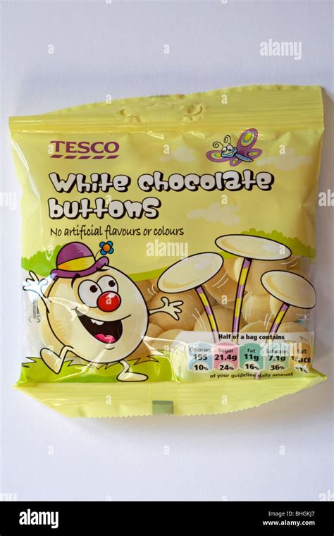 Tesco white chocolate buttons hi-res stock photography and images - Alamy