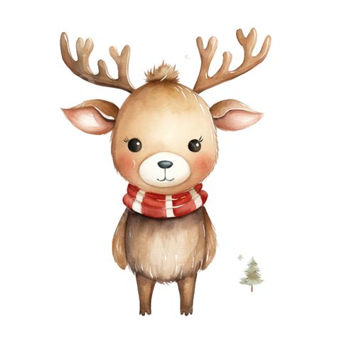 Watercolor Cute Reindeer, Watercolor, Cute, Animal PNG Transparent ...