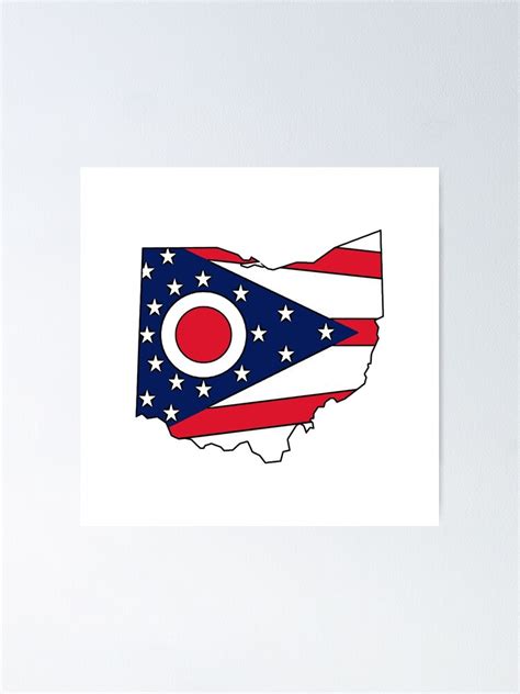 "Ohio flag state outline" Poster by artisticattitud | Redbubble