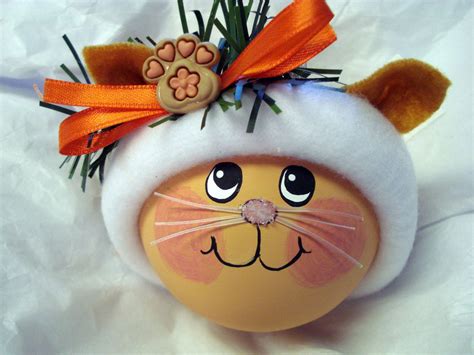 TABBY CAT Ornament Christmas Hand Painted by TownsendCustomGifts | Christmas ornaments, Cat ...