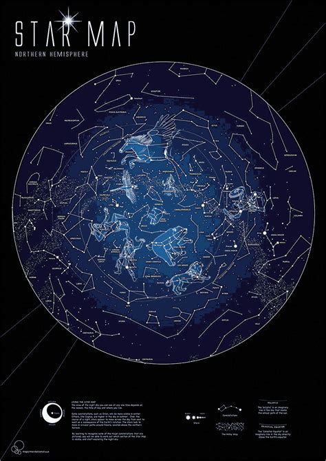 Science - Astronomy - Map - Celestial Map Of Constellations Visible - Free Printable Star Maps ...