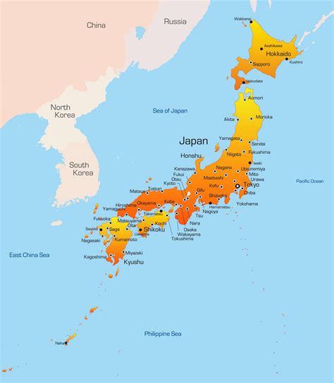 Map of Japan - Guide of the World