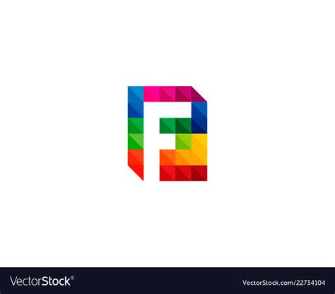 Color letter f logo icon design Royalty Free Vector Image