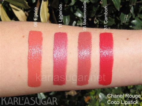 Chanel-Coco-lipstick-Egerie-Legende-Mademoiselle-Cambon, Swatches, Photos, Reviews | Beauty ...