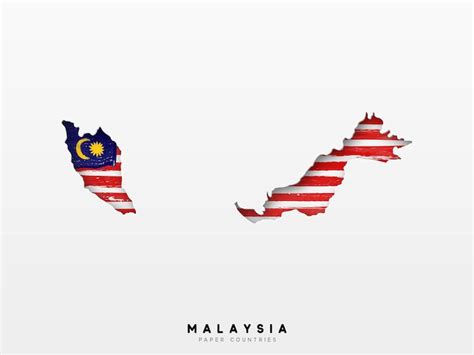 Premium Vector | Malaysia detailed map with flag of country. Painted in ...