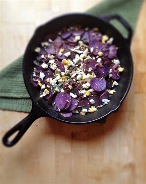 Lancaster Farm Fresh CSA Recipe Group: Crispy Purple Potatoes with Fresh Oregano + Crumbled Egg