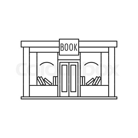 Book Store front icon, outline style | Stock vector | Colourbox