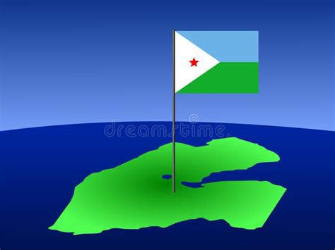 Map of djibouti with flag stock vector. Illustration of diagram - 3059078