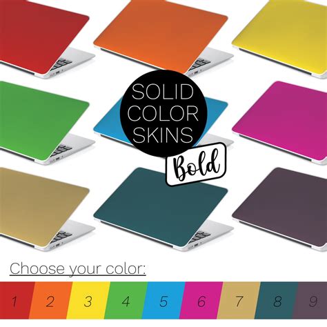 BOLD SOLID COLOR Laptop Skins Choose Your Color Universal Laptop Skin ...