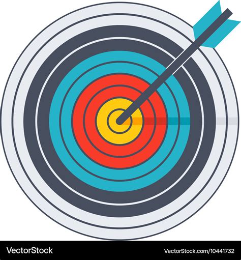 Arrow in archery target Royalty Free Vector Image