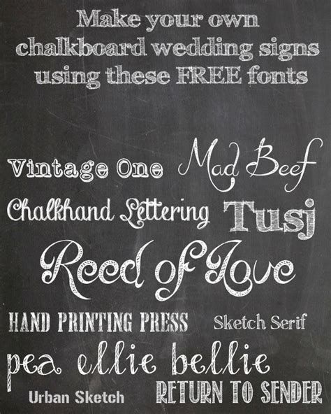 Make Your Own Chalkboard Signs - Free Printable - The Wedding of My Dreams