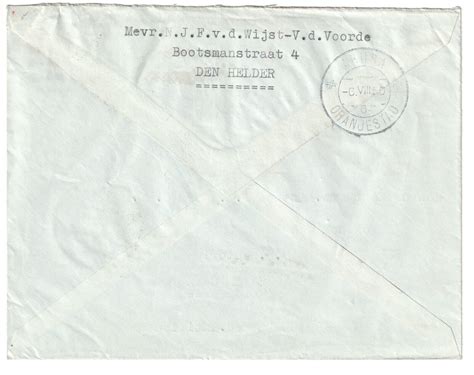 Netherlands 1950 Church in Wartime cover Den Helder to Santa Cruz Aruba ...