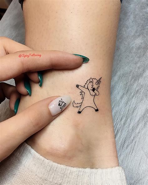 unicorn mini tattoo by spicytattooing Neue Tattoos, Dog Tattoos, Mini Tattoos, Tattoos And ...