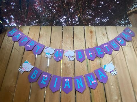 Cat Birthday Banner Kitty Birthday Cat Birthday Decor - Etsy