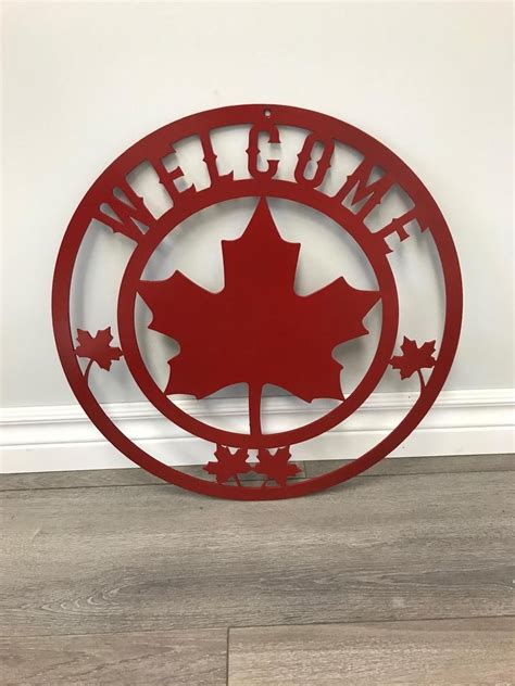 Maple Leaf Welcome Sign Canada Day Metal Sign - Etsy Canada | Welcome sign, Cottage signs ...