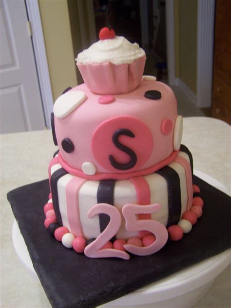 25+ Inspired Photo of 25Th Birthday Cakes 25Th Birthday Cakes Pinkblack 25th Birthday Cake Beth ...