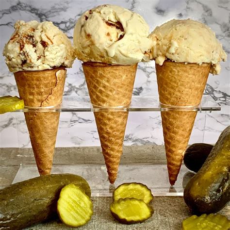 Pickle Ice Cream Recipe with Peanut Butter Caramel Swirl (No-Churn)