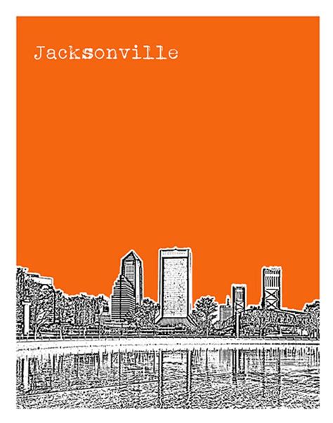 Jacksonville Florida Skyline Poster Art Print Item T2446 - Etsy