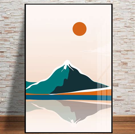 Set of 3 Mountain Prints. 3 Piece Minimalist Landscape. Mid | Etsy