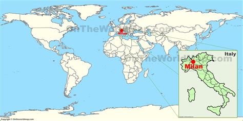 Milan on the World Map - Ontheworldmap.com