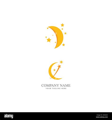 Star and moon logo illustration vector template Stock Vector Image & Art - Alamy