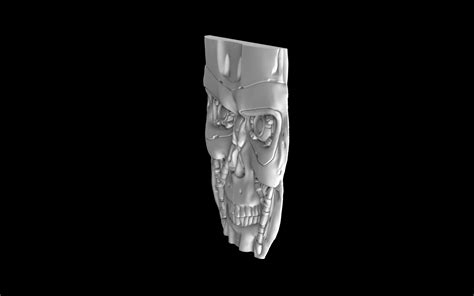 Terminator T-800 robot cyborg face low-relief bas-relief 3D model 3D ...