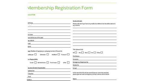 FREE 8+ Sample Membership Registration Forms in PDF | MS Word | Excel