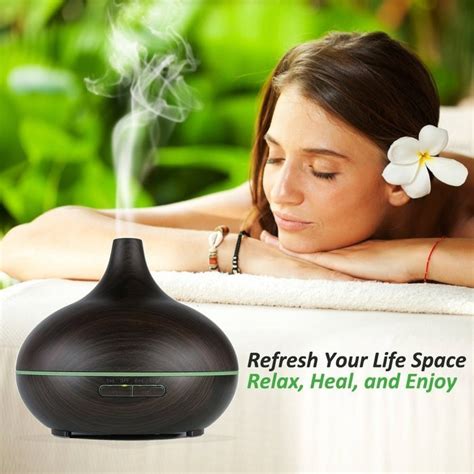 HOWSAN Aromatherapy Essential Oil Diffuser,Wood Grain Cool Mist ...