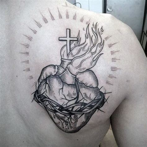 100 Sacred Heart Tattoo Designs For Men - Religious Ink Ideas