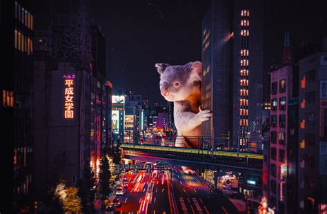 Cyberpunk Scenes of Animals Roaming the City at Night – Fubiz Media