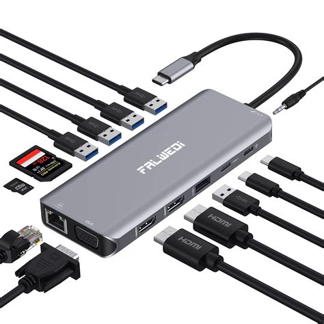 Buy USB C Laptop Docking Station, 14 in 1 Type C Hub Multiport Adapter ...