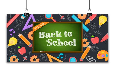 Back to School Banner Vector Background. Graphic by Ju Design · Creative Fabrica