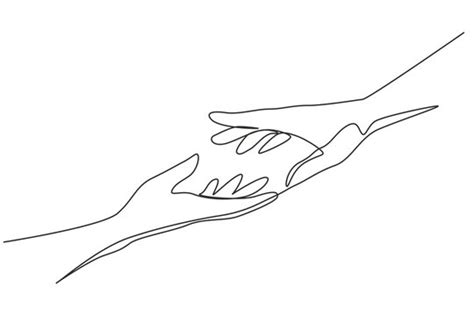 Hands Reaching For Each Other Drawing