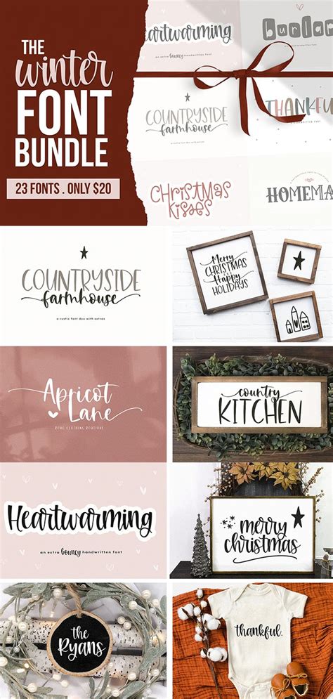 WINTER FONT BUNDLE Handwritten Fonts Script Fonts | Etsy | Winter fonts ...