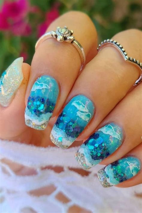 33 Simple Beach Nails Designs for Summer nails 2021