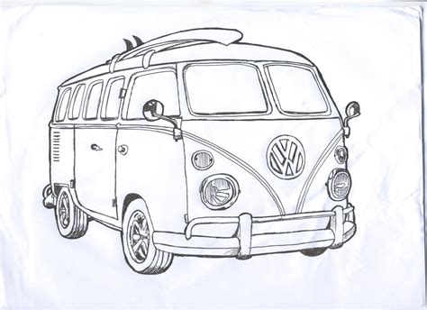 Kombi Surf | Desenhos de kombi, Desenhos de carros, Carros para colorir