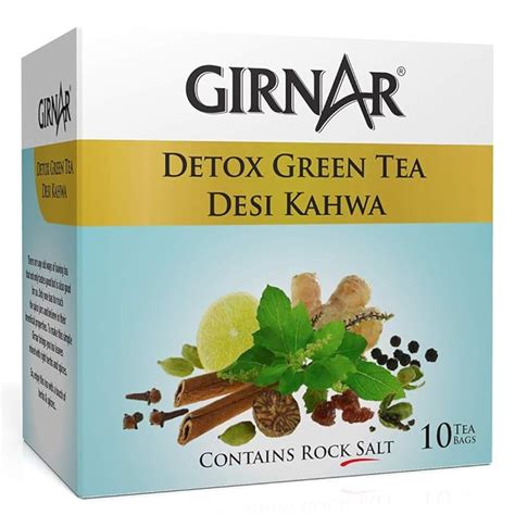 Girnar Detox Green Tea (Desi Kahwa) (10 Tea Bags): Amazon.in: Grocery ...