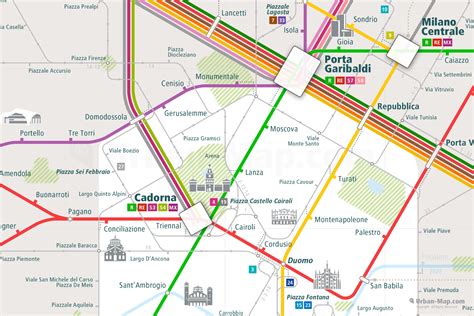 hlavní, důležitý Den Vadný milano public transport map Abstrakce Odkaz syn