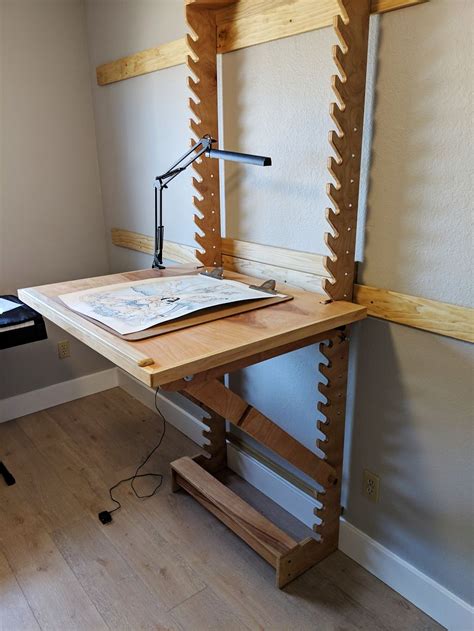 I Made An Adjustable Art Desk With A Wall Mount | Art desk, Diy furniture, Furniture