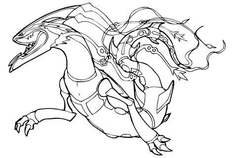 Rayquaza Mega Pokemon Coloring Page to Print - Free Printable Coloring Pages