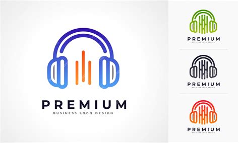 Premium Vector | Headphone music logo