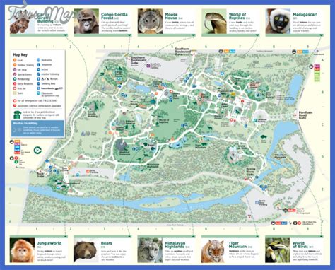 New York zoo map - ToursMaps.com