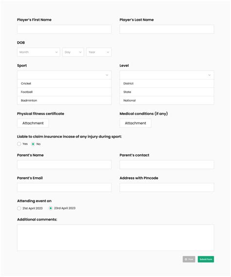 Printable Sports Registration Form Template Form Resu - vrogue.co