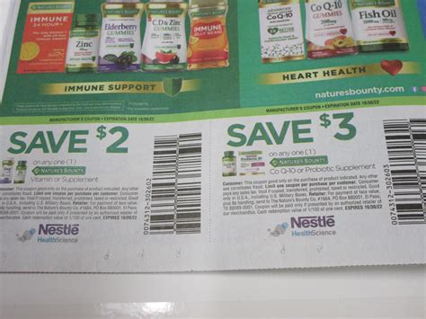 15 Coupons $2/1 Nature's Bounty Vitamin or Supplement + $3/1 Co q 10 Probiotic Supplement 10/30/2022