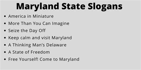 105 Maryland State Slogans And Taglines That Everyone Will Love