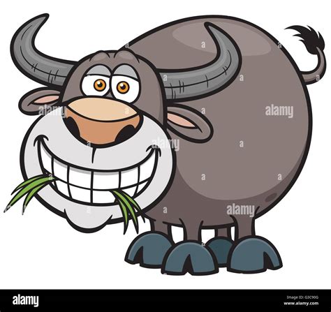 Vector illustration of Cartoon Buffalo Stock Vector Art & Illustration, Vector Image: 105376672 ...