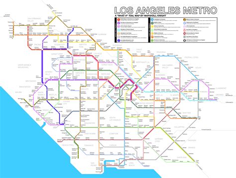 Los Angeles "What If" Metro Rail Map | Map, Transit map, Metro rail map