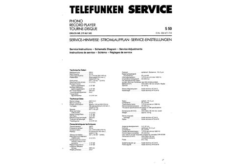 Service Manual for TELEFUNKEN S50 - Download